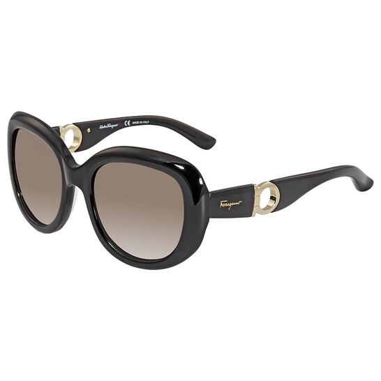 ● FERRAGAMO ● サングラス Black / Gradient Smoke / 53mm Ferragamo Women's Sf1031s 53Mm Sunglasses, Black at Amazon