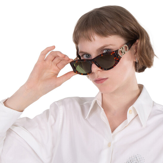 SALVATORE FERRAGAMO 長方形フレムサンクラス SF1082S 219 New Salvatore Ferragamo SF1082S 219 Light Havana/Green 53-19