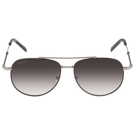 Salvatore Ferragamo サングラス Ferragamo Salvatore Ferragamo Grey Pilot Unisex Sunglasses SF226S
