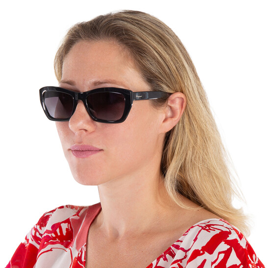 Ferragamo Salvatore Ferragamo Grey Rectangular Ladies Sunglasses