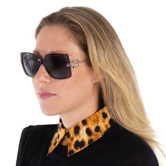 Ferragamo Salvatore Ferragamo Grey Square Ladies Sunglasses SF913S