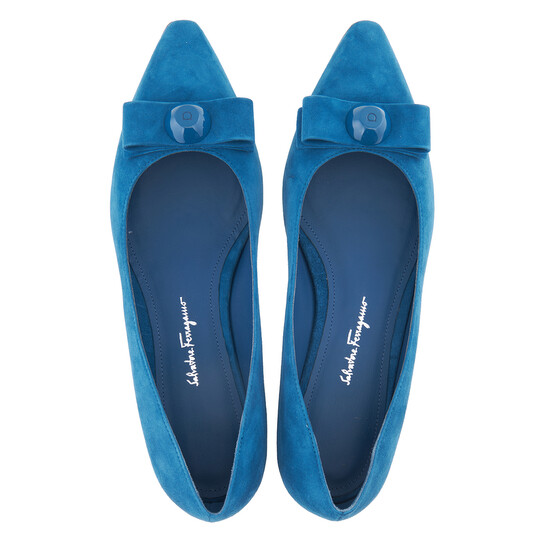 Ferragamo Salvatore Ferragamo Ladies Blue Suede Katrin Vara