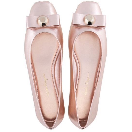 Ferragamo Salvatore Ferragamo Ladies Metallic Leather Vara