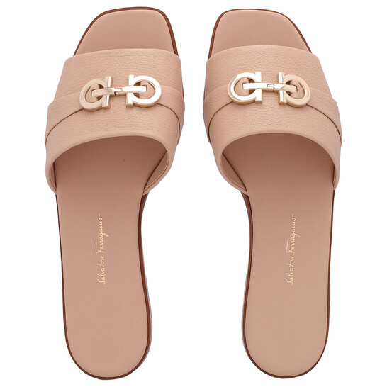Ferragamo Salvatore Ferragamo Ladies Pink Leather Rhodes Gancini