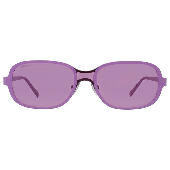 Ferragamo Salvatore Ferragamo Lilac Oval Unisex Sunglasses
