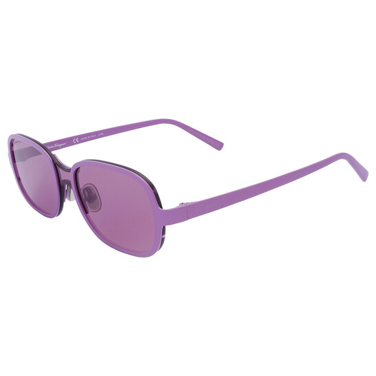 Ferragamo Salvatore Ferragamo Lilac Oval Unisex Sunglasses 