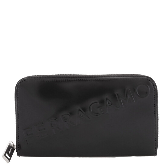 Salvatore Ferragamo Men's Embossed Long Leather Wallet 661212