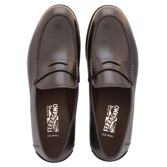 【関税&送料込】Salvatore Ferragamo Black Leather Brandy 1 S Salvatore Ferragamo Men's Bryden Patent Black Leather Shoes