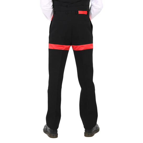 Ferragamo Men's Satin Inlay Wool Tailored Trousers, Brand Size 48