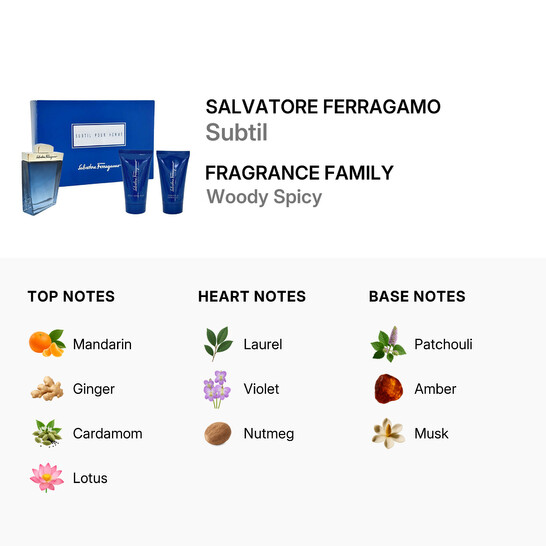 Salvatore Ferragamo Men's Subtil Gift Set Fragrances 8052464894697