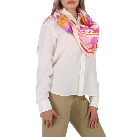 Ferragamo Salvatore Ferragamo Ninfee Silk Foulard Square