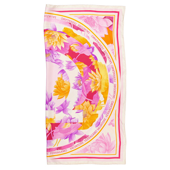 スカーフ FERRAGAMO SS25 (780231 320966002) Ferragamo Salvatore Ferragamo Ninfee Silk Foulard Square