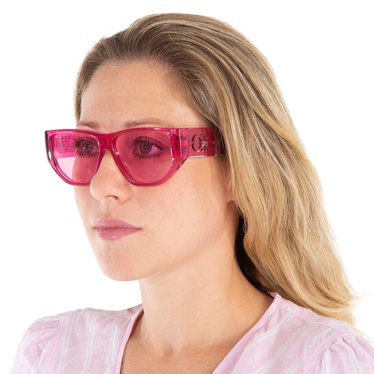 Salvatore Ferragamo Pink Unisex Sunglasses Ferragamo Salvatore Ferragamo Pink Cat Eye Unisex Sunglasses  main image 3