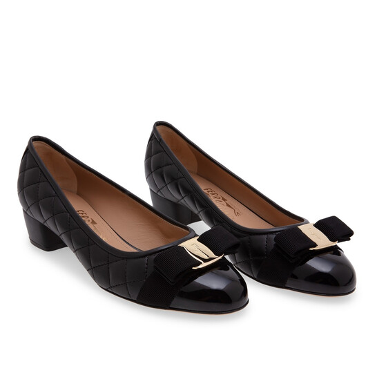 Ferragamo Salvatore Ferragamo Quilted Vara Bow Pumps In