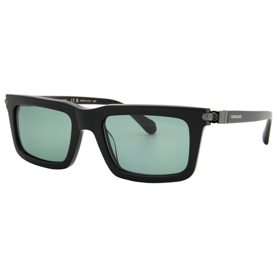 Ferragamo Salvatore Ferragamo Teal Rectangular Men's Sunglasses