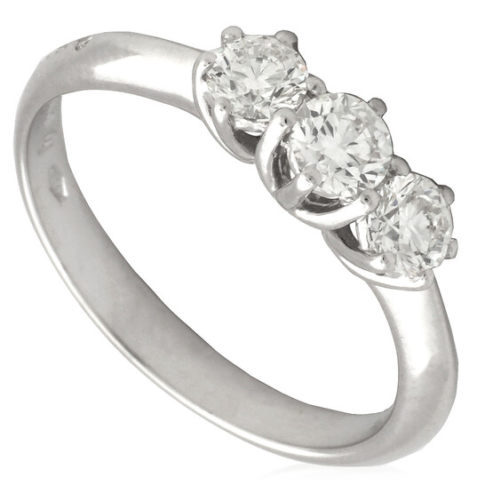 Salvini Lavinia 18k White Gold 0.60 CT Diamond Ring, Size 13 - 546x546