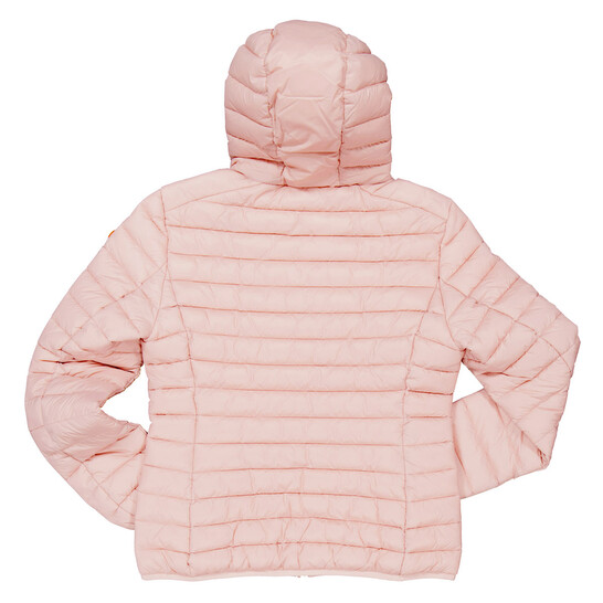 Save The Duck Pink Daisy Animal Free Hooded Puffer Jacket