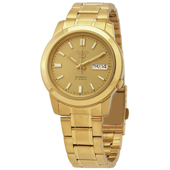 Seiko 5 Automatic Gold Dial Yellow Gold-tone Men's Watch