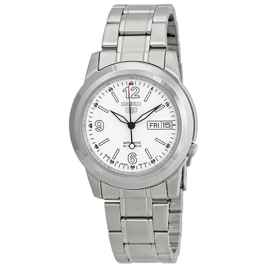 Seiko Automatic White Dial Stainless Steel Men's Watch SNKE57