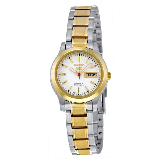Seiko Automatic White Dial Two-tone Ladies Watch SYMD90