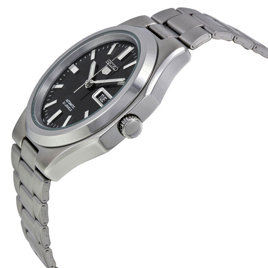 Seiko 5 Black Dial Stainless Steel Men's Watch SNKK47