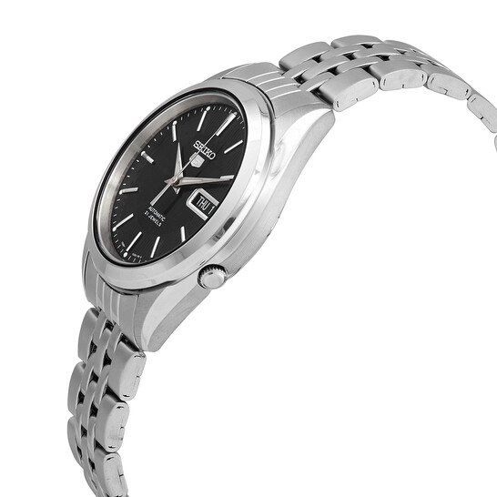 Seiko Black Dial Stainless Steel Men's Watch SNKL23