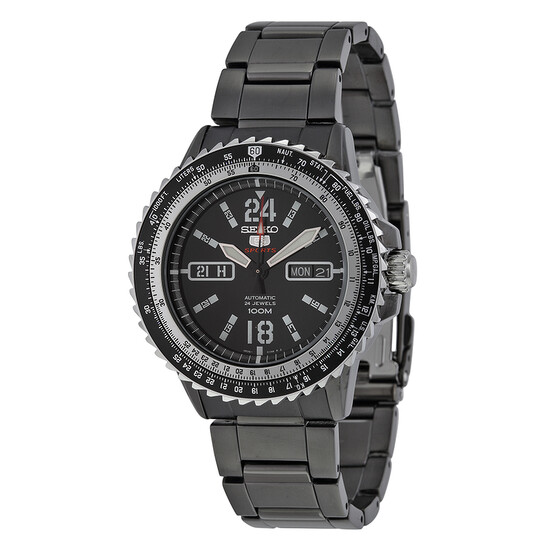 Seiko Sport Automatic Black Dial Black PVD Stainless Steel Men's