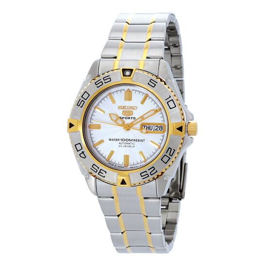 Seiko 5 Sports Automatic White Dial Men's Watch SNZB24