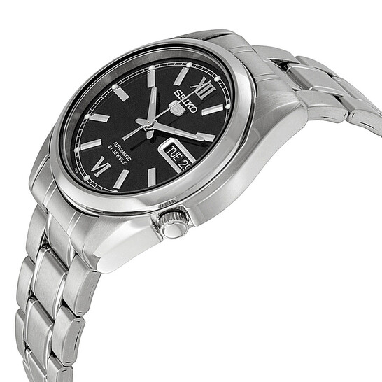 Seiko Black Dial Stainless Steel Men's Watch SNKL55