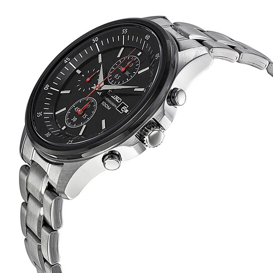 ss.396 Seiko Chronograph Black Dial Steel Men's Watch SNDE27