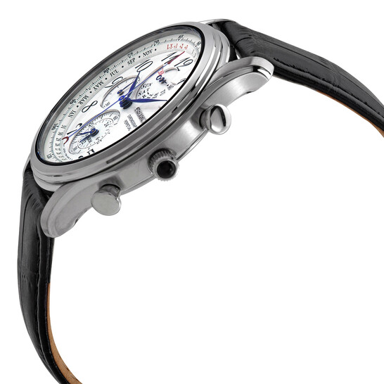 Seiko Chronograph Perpetual Alarm Quartz White Dial Men's Watch