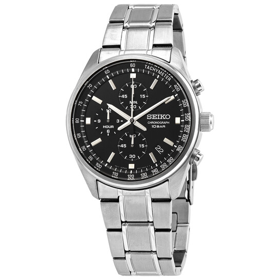 Seiko Chronograph Quartz Black Dial Men's Watch SSB379 - 546x546