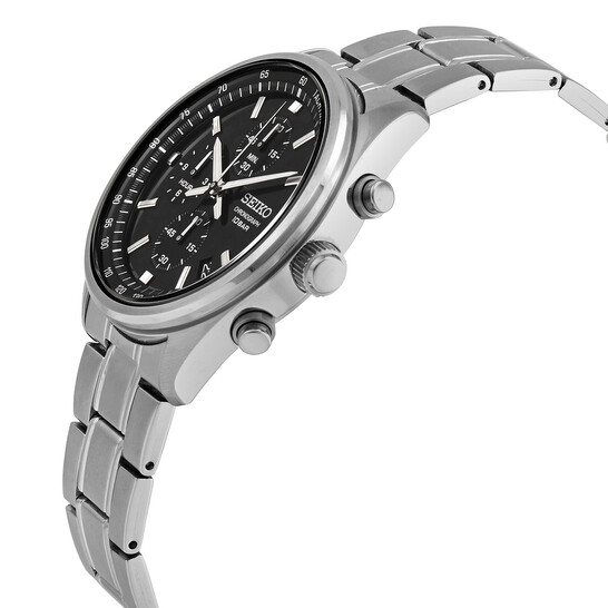 Seiko Chronograph Quartz Black Dial Men's Watch SSB379 - 546x546 Image #2