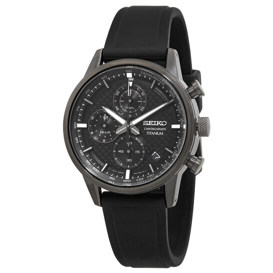 Seiko Essentials Chronograph Quartz Black Dial Men's Watch