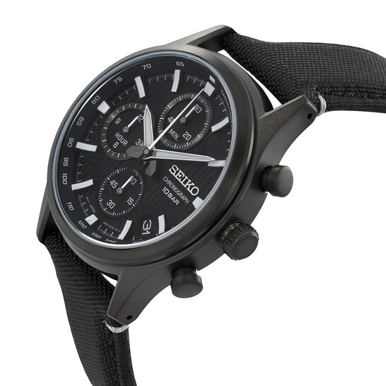 Seiko Chronograph Quartz Black Dial Men's Watch SSB421P1