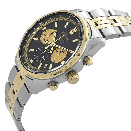 Seiko Chronograph Quartz Black Dial Men's Watch SSB430P1