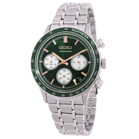 Seiko Chronograph Quartz Green Dial Men's Watch SSB481P1
