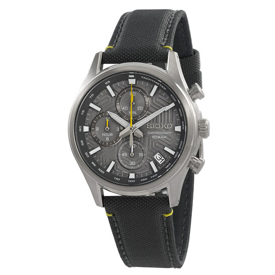 時計 SEIKO CHRONOGRAPH QUARTZ Seiko Chronograph Quartz Men's Watch, Champagne Dial, Black