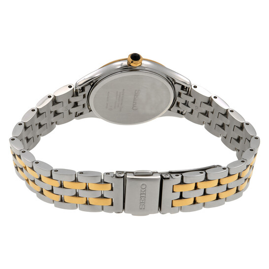 Seiko Ladies Quartz watch. Silver and gold tone 26 mm white face roman numerals SWR087 main image 4