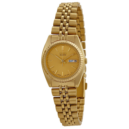 SEIKOレディース腕時計 Seiko Day/Date Dress Gold Tone Ladies Watch SWZ058