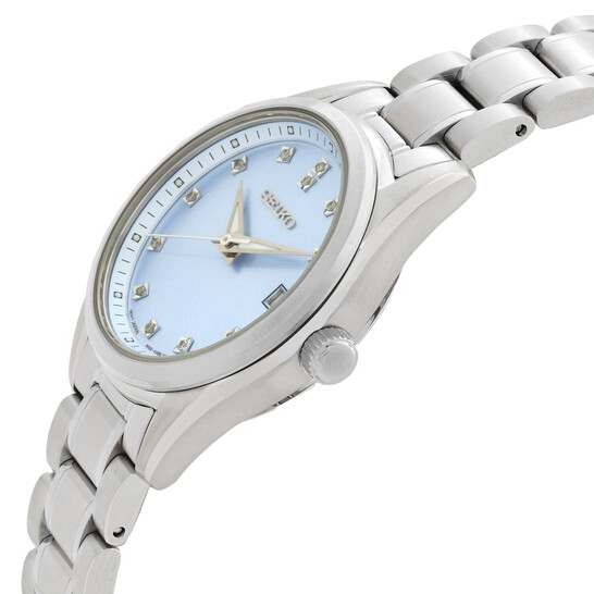 Seiko Women\'s Stainless Steel Diamond Blue Dial Watch Grand Seiko Elegance Watch with Light Blue Dial | Fink main image 4