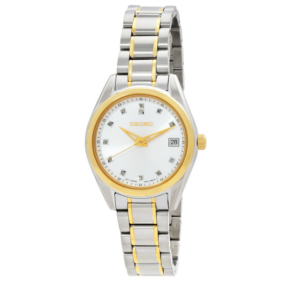 Seiko Diamonds Quartz Silver Dial Two-Tone Ladies Watch  display picture 1