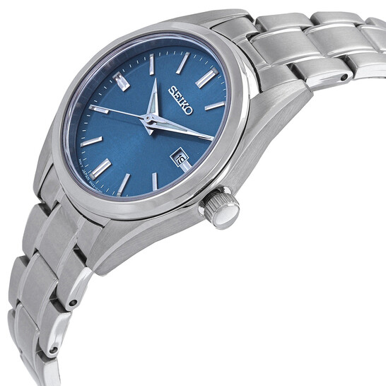 【SEIKO】Quartz Blue Dial Ladies Watch Vtg Seiko Women Quartz TwoTone Stainless Date Watch Blue
