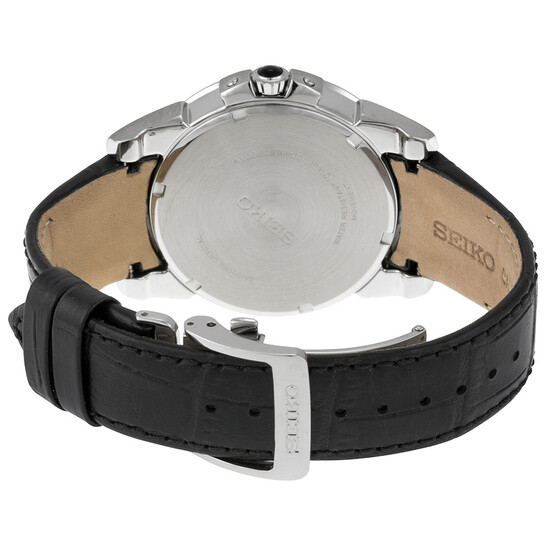 Seiko Le Grand Solar Black Dial Black Leather Men's Watch