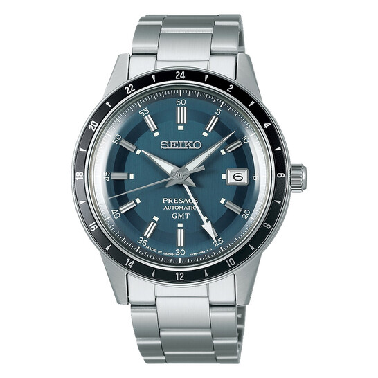 SEIKO Presage Automatic GMT 自動巻き時計 Seiko Presage Style '60s GMT Automatic Blue Dial Men's Watch