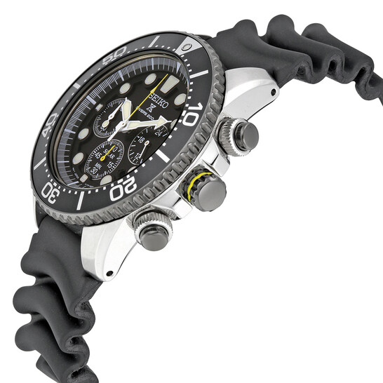 Seiko Prospex Solar Diver Chronograph Black Dial Men's Watch