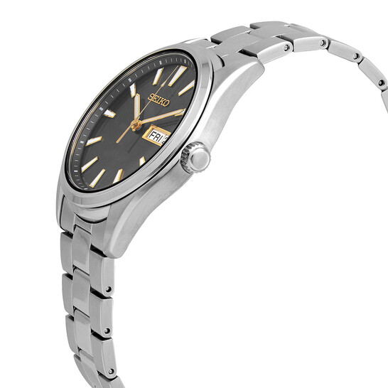 Seiko Essentials Quartz Charcoal Dial Men's Watch SUR343