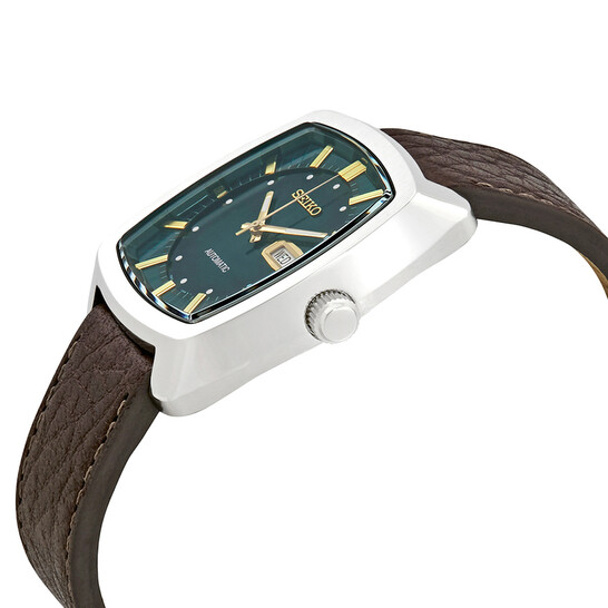 Seiko Recraft Automatic Green Dial Brown Leather Men's Watch