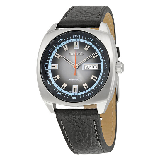 Seiko Recraft Automatic Grey Dial Black Leather Men's Watch