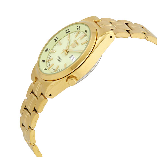 SEIKO 5 Automatico SNK578J1 | Orologio Uomo Acciaio Oro 36 Mm | Quadrante Bianco | Made In Japan